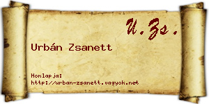 Urbán Zsanett névjegykártya