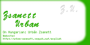 zsanett urban business card